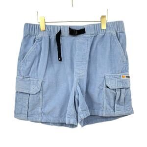 UO Without Walls Men's Sky blue 5" Corduroy Belted Elastic Waist Cargo Shorts